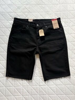 Levi's 511 Slim Fit Black Denim Cutoff Shorts - Men’s Size 34 NWT